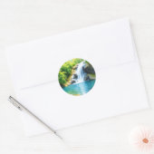 serene waterval ronde sticker (Envelop)