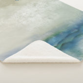 Serene Waterverf Abstract Blauwgroene Gradiënt Sherpa Deken (3/4)