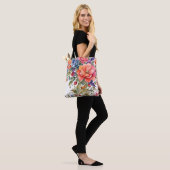 Serene waterverf bloemmotief ontwerp tote bag (Op model)