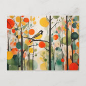 Serene Waterverf bosvogel in het voorjaar Briefkaart (Voorkant)