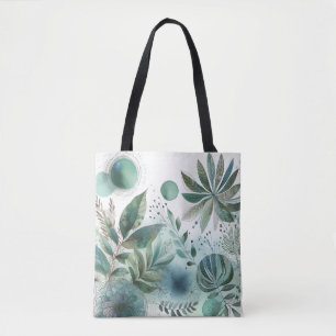 Serene Waterverf Botanische Canvas tas