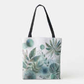 Serene Waterverf Botanische Canvas tas (Achterkant)