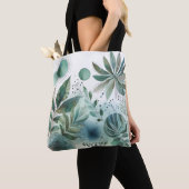 Serene Waterverf Botanische Canvas tas (Dichtbij)