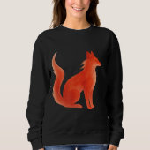Serene Waterverf Fox Illustration Trui (Voorkant)
