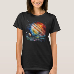 Serene Waterverf Jupiter en Moons Artistic T-shirt