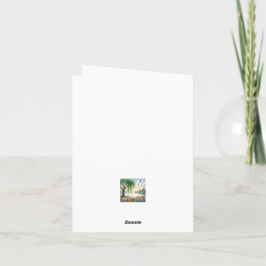 Serene Waterverf Landschap Blank Notitiekaartje (Achterkant)