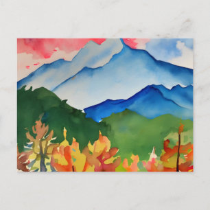 Serene Waterverf Mountains Briefkaart