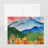 Serene Waterverf Mountains Briefkaart (Voorkant / Achterkant)