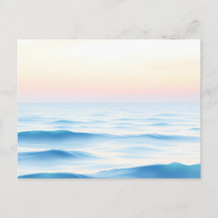 Serene Waterverf Oceaan met zachte golven Briefkaart