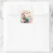Serene Waterverf Otter Portret Vierkante Sticker (Tas)