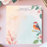 Serene Waterverf Robin Bird Floral gepersonaliseer Notitieblok<br><div class="desc">Dit elegante gepersonaliseerde notitieblok heeft een prachtig geïllustreerde vogel op een delicate tak, omringd door zachte pastelbloemen en een dromerige waterverf achtergrond. De zachte mix van warme en koele tinten creëer is een vredige, op natuur geïnspireerde esthetiek, ideaal voor het schrijven van notities, het schrijven van dagboeken of het geven...</div>