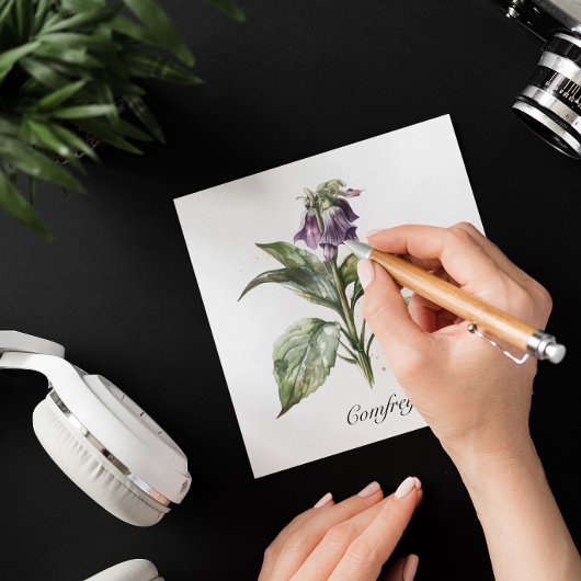 Serene Waterverf smeerwortel, op maat Feestdagenkaart