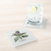 Serene Waterverf smeerwortel, op maat Glazen Onderzetter (Schuin)