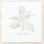 Serene Waterverf smeerwortel, op maat Glazen Onderzetter (Achterkant)