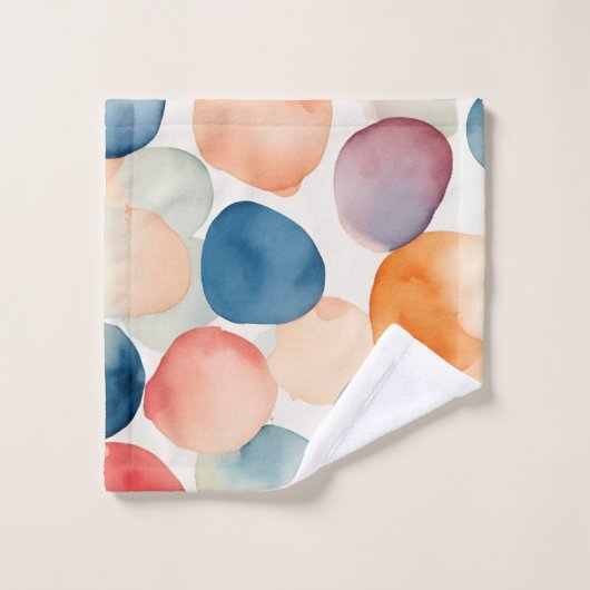 Serene Waterverf Stippen Bad Handdoek (Wasdoekje)