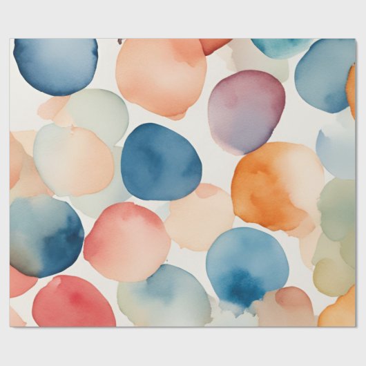 Serene Waterverf Stippen Cadeaupapier (Vlak)