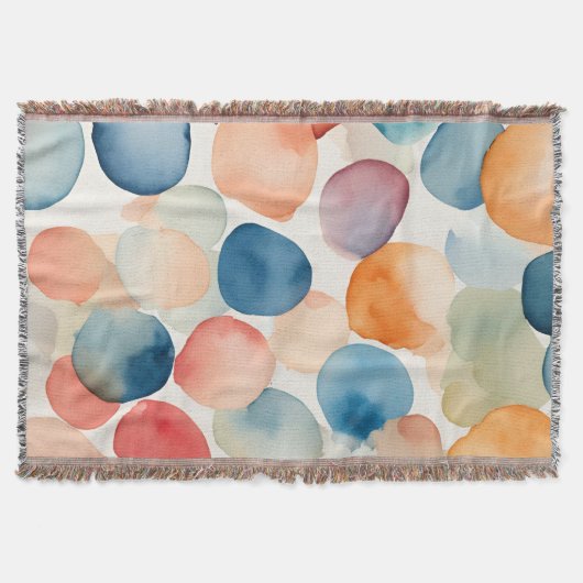 Serene Waterverf Stippen Deken (Voorkant)