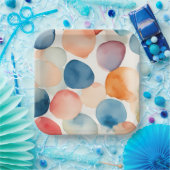 Serene Waterverf Stippen Papieren Bordje (Feest)