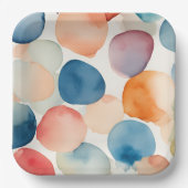 Serene Waterverf Stippen Papieren Bordje (Voorkant)