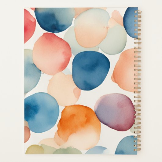 Serene Waterverf Stippen Planner (Achterkant)