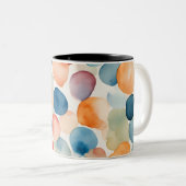 Serene Waterverf Stippen Tweekleurige Koffiemok (Voorkant rechts)