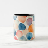 Serene Waterverf Stippen Tweekleurige Koffiemok (Center)