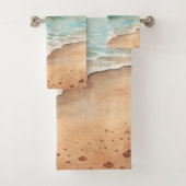 Serene Waterverf Strandgolven - Ocean Vibes Bad Handdoek (Insitu)