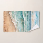 Serene Waterverf Strandgolven - Ocean Vibes Bad Handdoek (Handdoek)