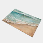Serene Waterverf Strandgolven - Ocean Vibes Deurmat (Schuin)