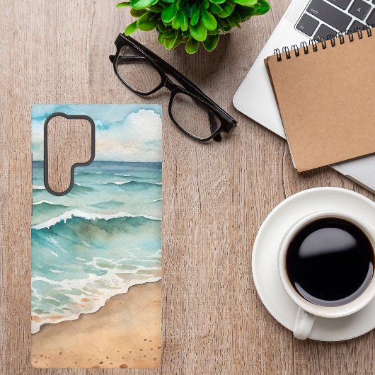 Serene Waterverf Strandgolven - Ocean Vibes Samsung Galaxy Hoesje
