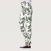 Serene Waterverf takken groen bladeren patroon Leggings (Links)