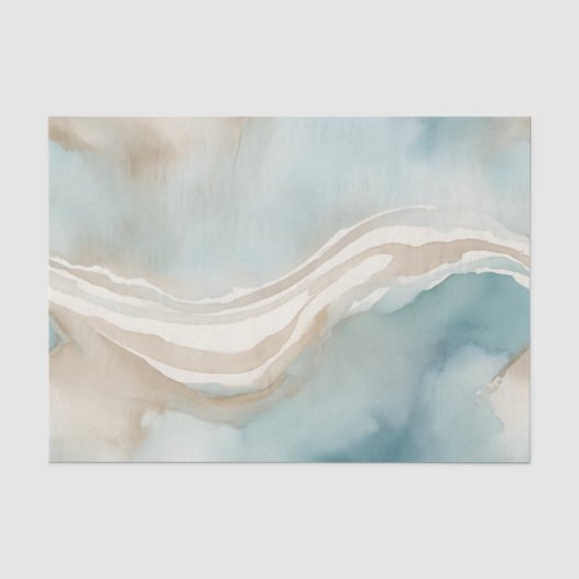 Serene Waterverf Wassen met Sky Blue Tissuepapier (Voorkant)