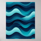 Serene Waves Abstracte kunst Poster (Voorkant)