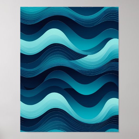Serene Waves Abstracte kunst Poster (Voorkant)