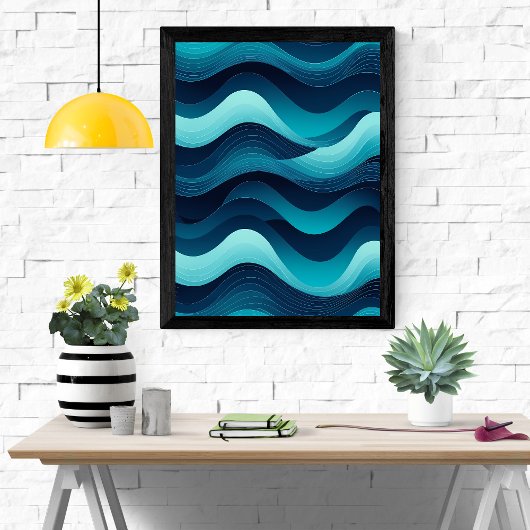 Serene Waves Abstracte kunst Poster