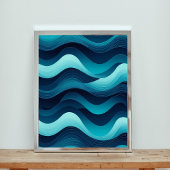 Serene Waves Abstracte kunst Poster