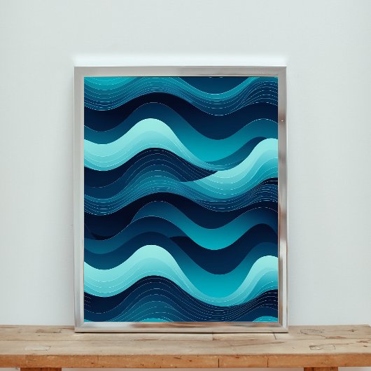 Serene Waves Abstracte kunst Poster
