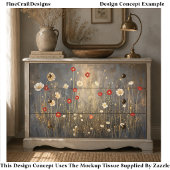 Serene Weide Bloemen 's Nachts S4 Découpage Tissuepapier