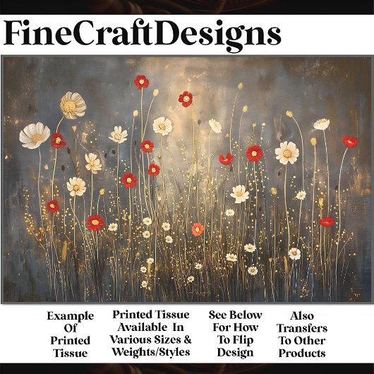 Serene weidebloemen bij nacht S4 ontkoppeling Tissuepapier