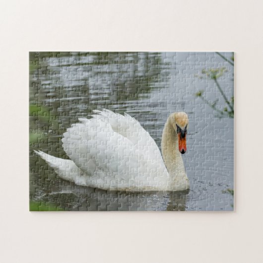 Serene White Swan Jigzaag Puzzle Legpuzzel (Horizontaal)