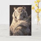 Serene White Tiger Card – Comfort & Reflection Kaart (Gele Bloem)