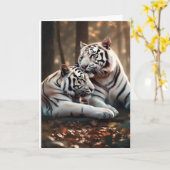 Serene White Tiger Companions Kaart (Gele Bloem)