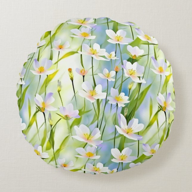 Serene Wildebloem   Rond Kussen (Voorkant)