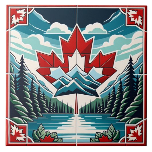 Serene Wilderness: Boeiend Canadees landschap Tegeltje (Voorkant)
