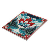 Serene Wilderness: Boeiend Canadees landschap Tegeltje (Zijkant)