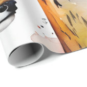 Serene Wildlife Waterverf Collage Cadeaupapier (Rol Hoek)