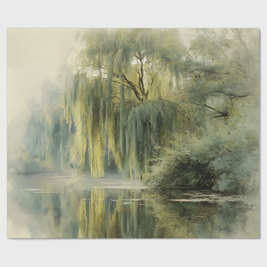 Serene Wilgenboom Reflectie Natuur Kunst (10) Cadeaupapier (Vlak)