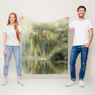 Serene Wilgenboom Reflectie Natuur Kunst (10) Fleece Deken