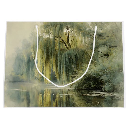Serene Wilgenboom Reflectie Natuur Kunst (10) Groot Cadeauzakje (Voorkant)