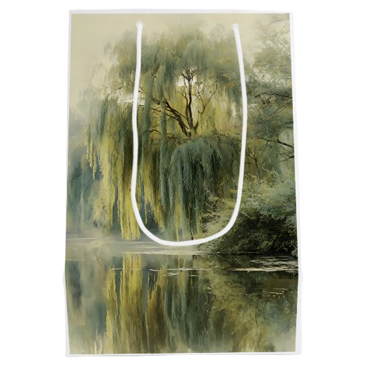 Serene Wilgenboom Reflectie Natuur Kunst (10) Medium Cadeauzakje (Achterkant)